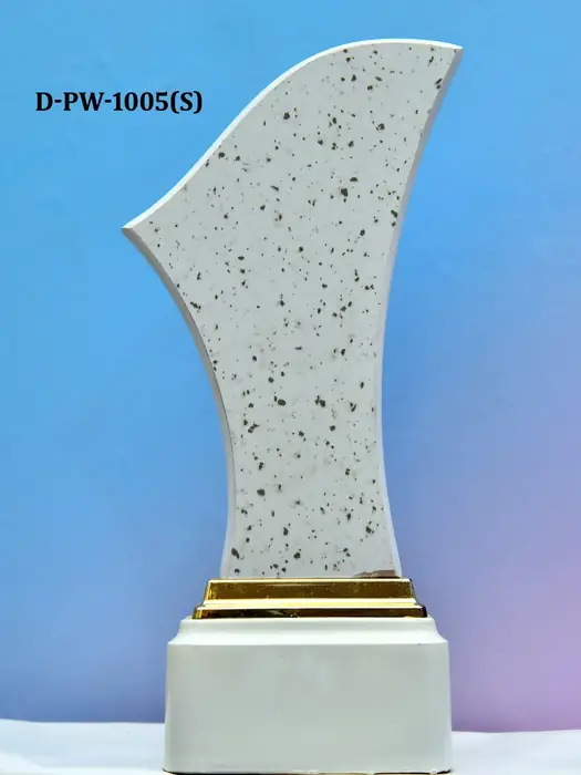 Modern curved marble award plaque